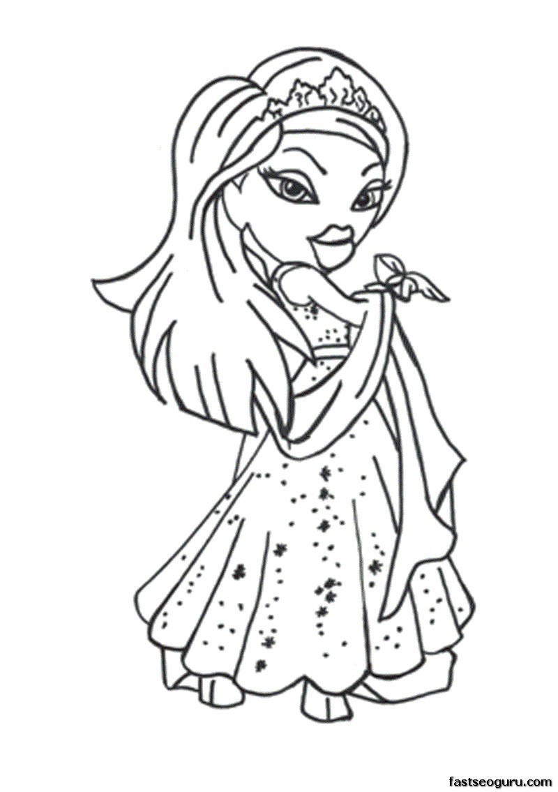 Printable yasmin bratz coloring pages for girls